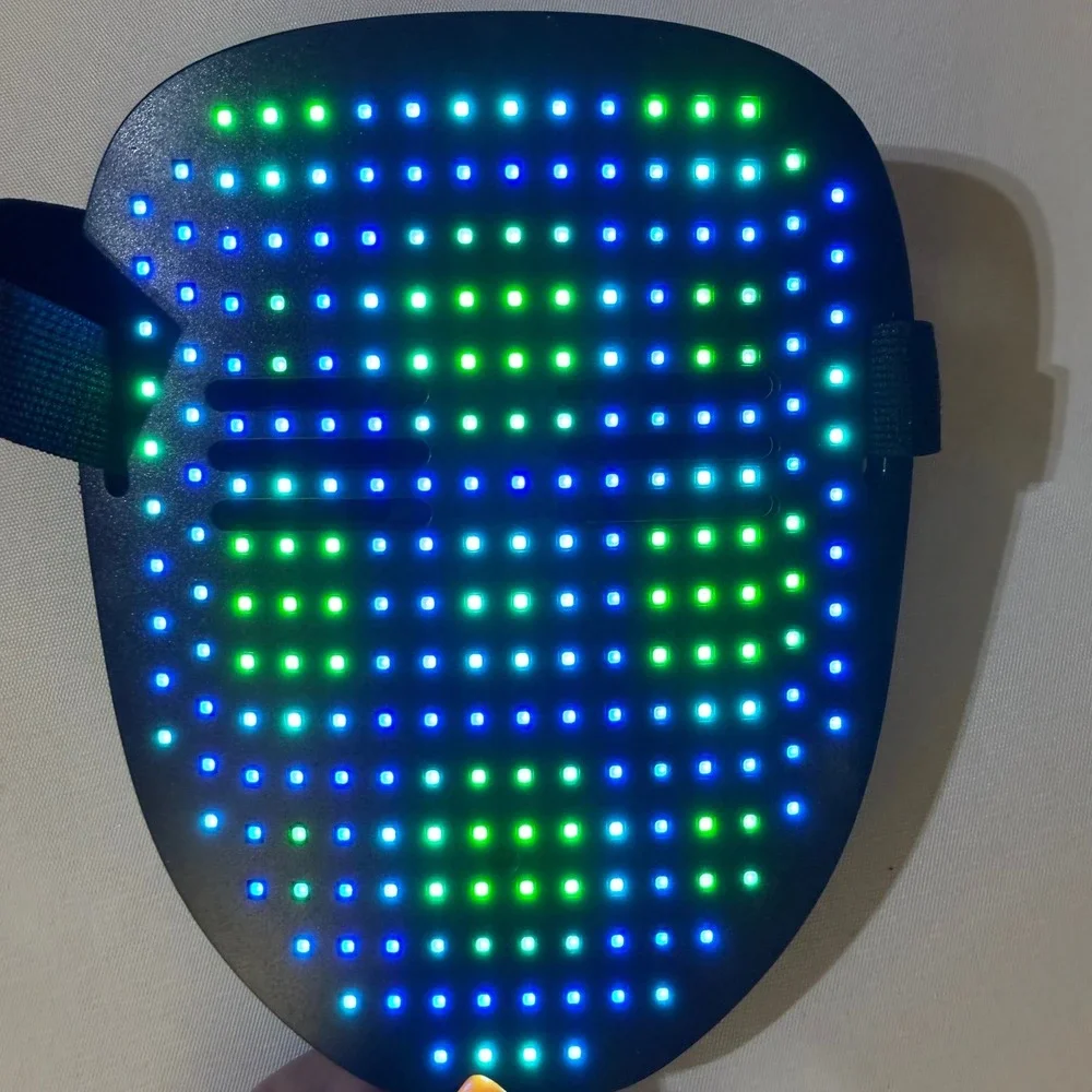 NWT LED Light Up Mask Gesture Sensing Voice Changer Halloween Cosplay